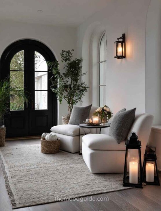 modern minimal fall home entrance