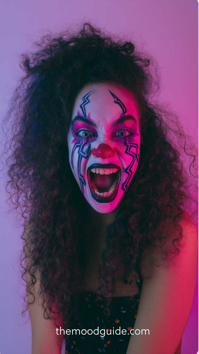 crazy clown makeup