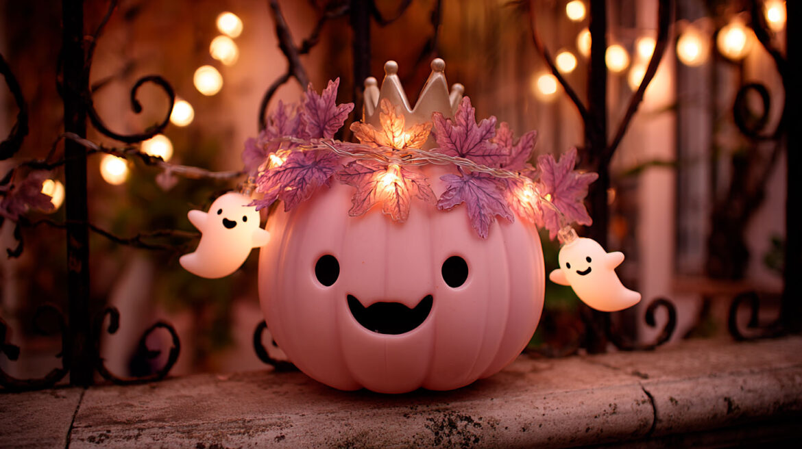 black and pink cute pumpkin desktop halloween wallpaper