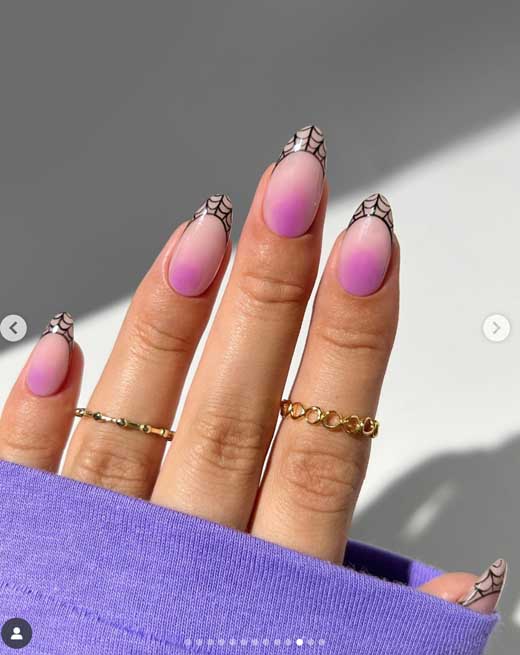spider web nail art for halloween cute