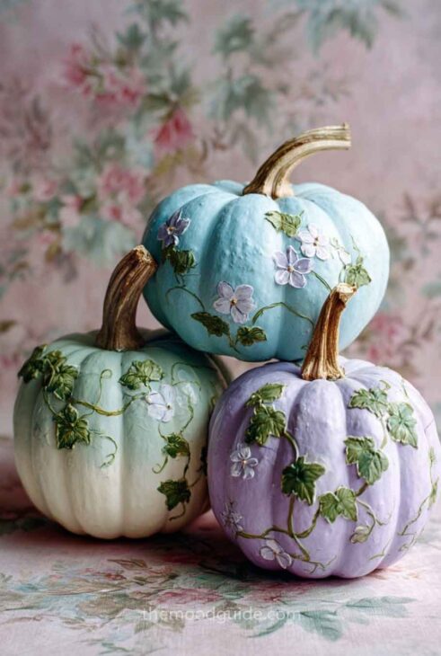 cute handpainted pumpkins pastel colors