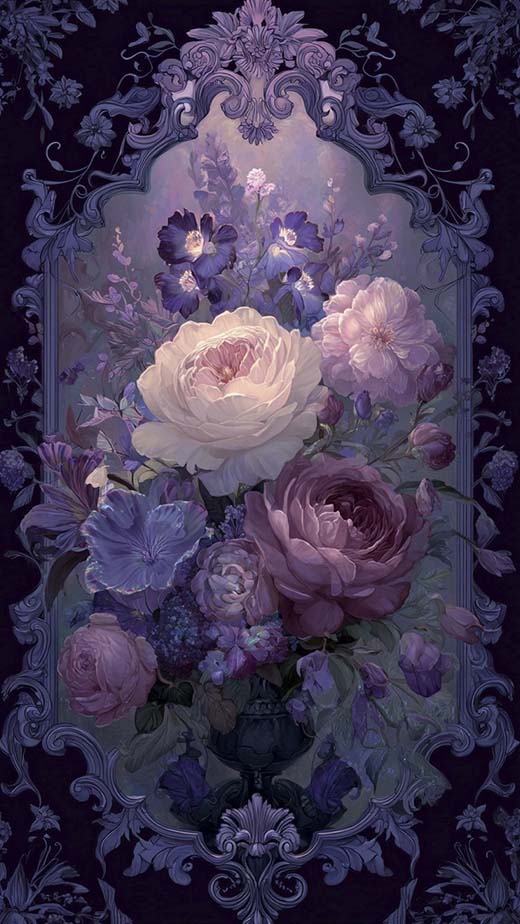pastel goth black and purple wallpaper