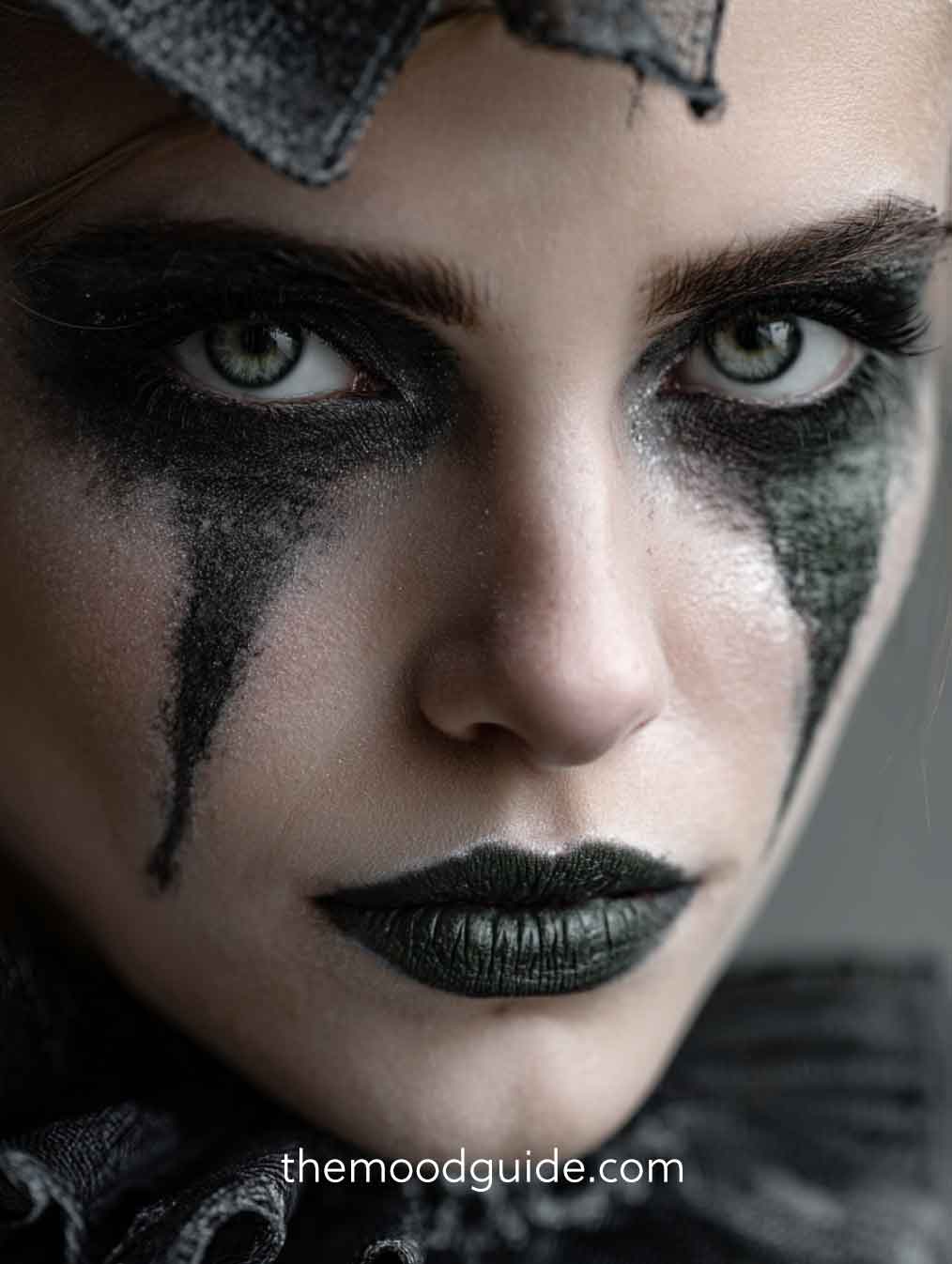 goth clown dark black eye makeup idea