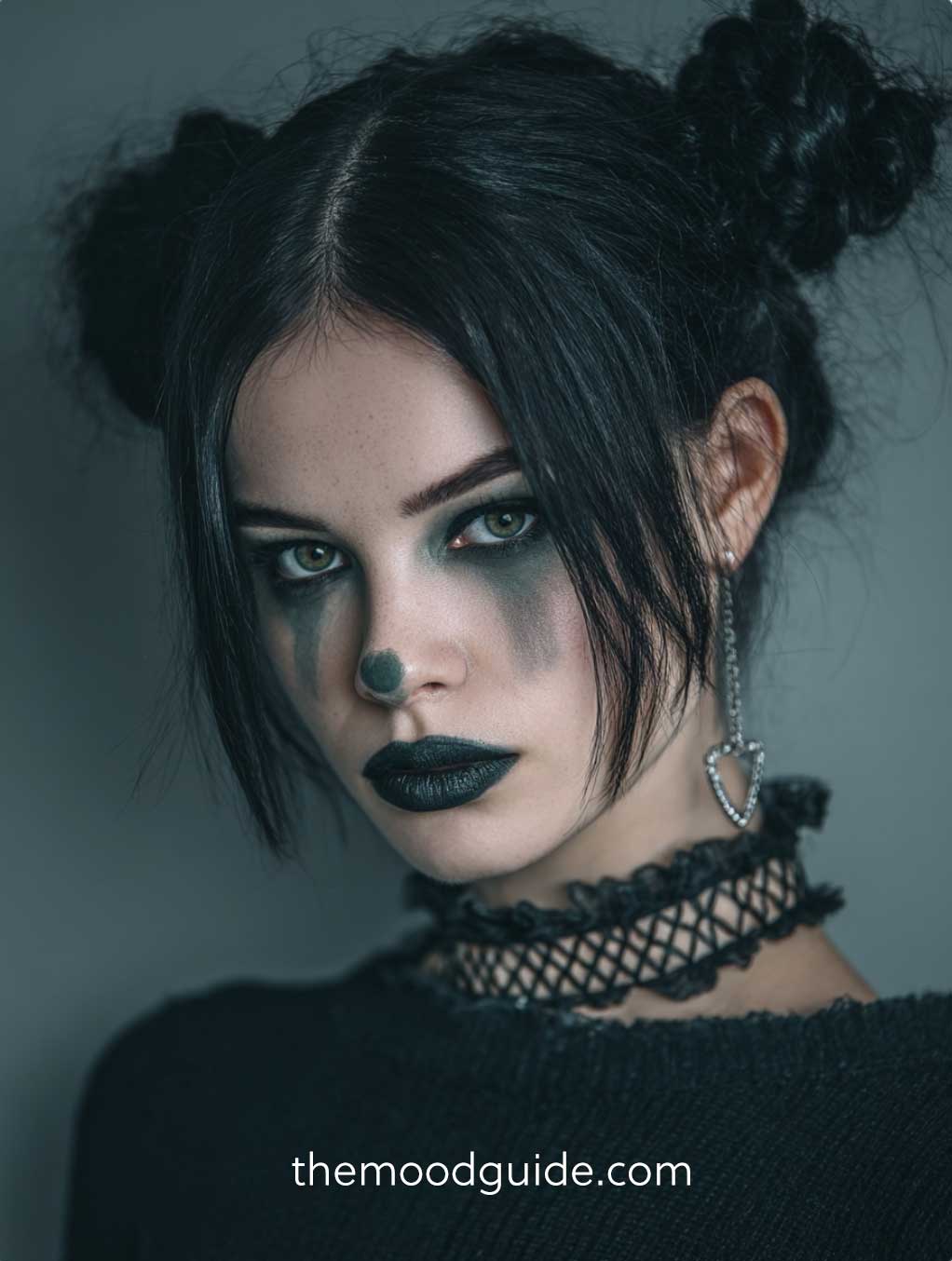 dark grey black goth halloween makeup