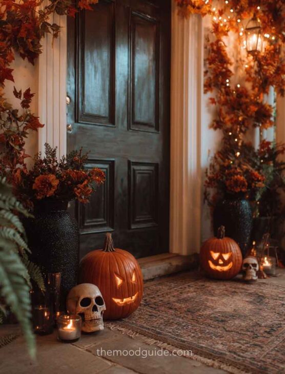 spooky fall home entrance