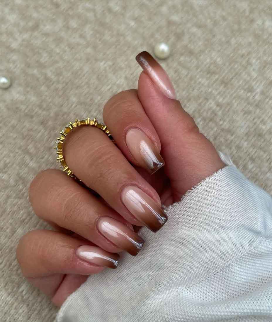 ombre brown nails