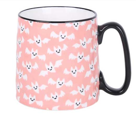 Bella Pink/White Bat Mug, Set Of 4 (Set of 4)