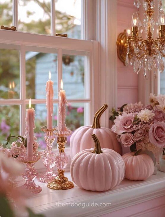 pink fall aesthetic girl home