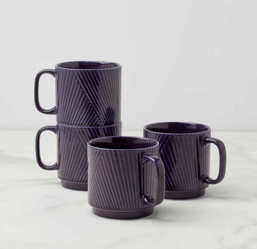 Modulus Nightshade Mugs - Set of 4 dark purple