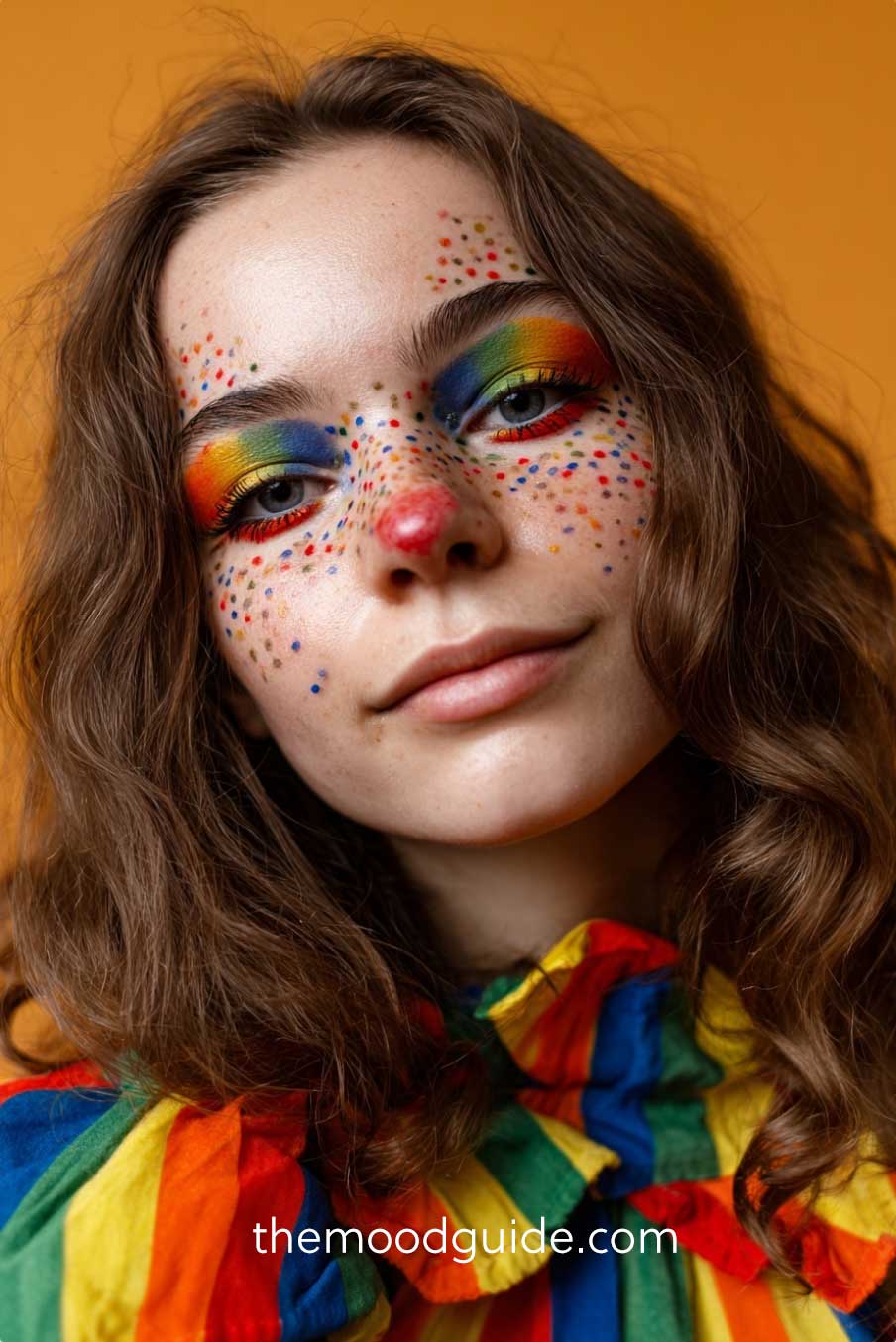 cute happy colorful easy clown makeup idea