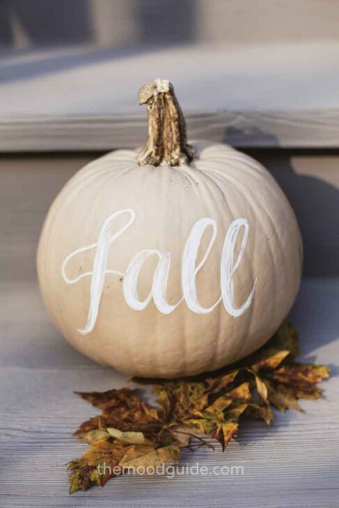 handletter fall aesthetic pumpkin painting