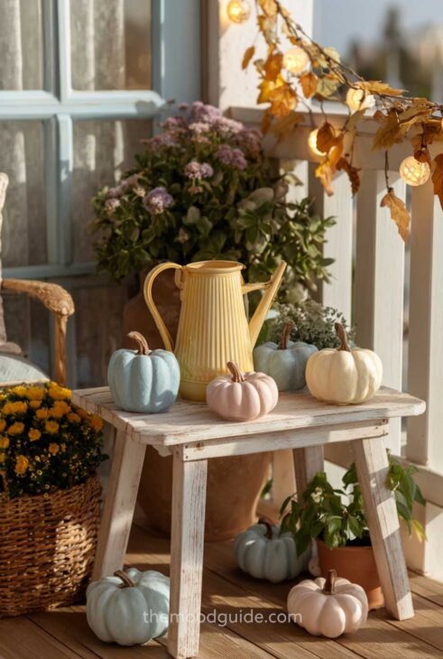 simple plain pastel handpainted pumpkins