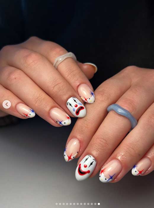 cute clown nail art