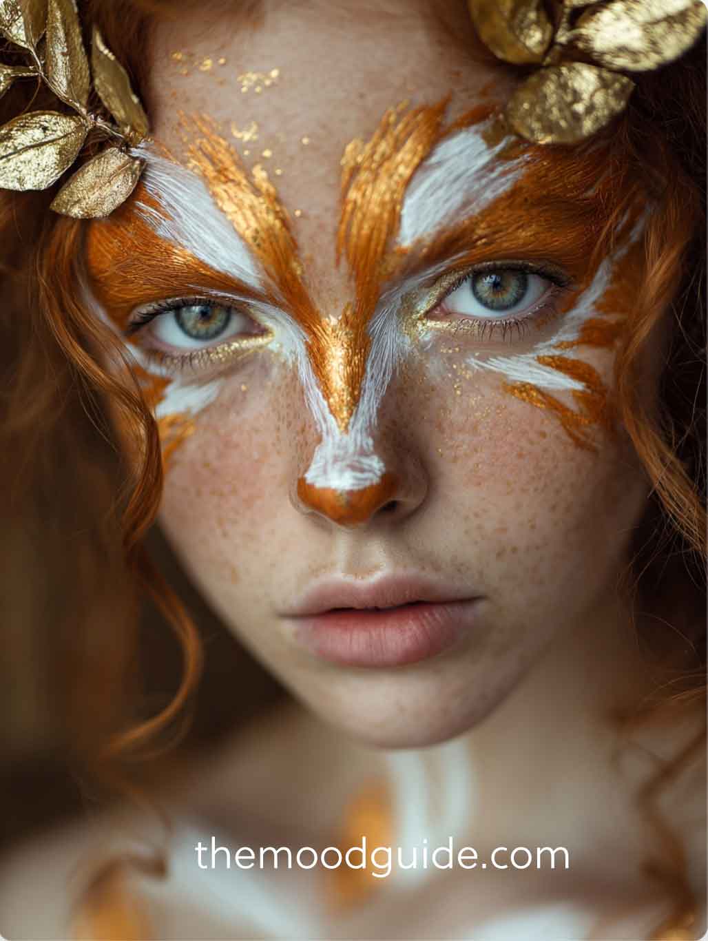 gold and white fox makeup