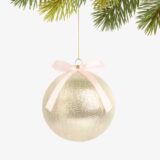 pink and gold coquette ornament