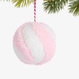 white and pink soft ornament