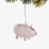 glittery pink pig ornament