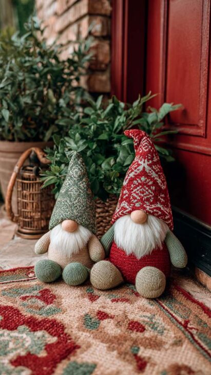 red and green cute Christmas phone wallpaper