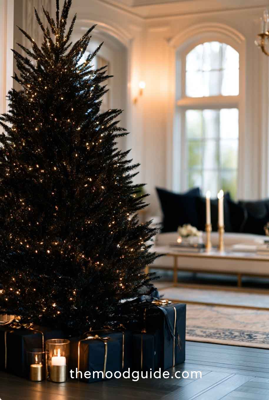 modern minimal black christmas tree