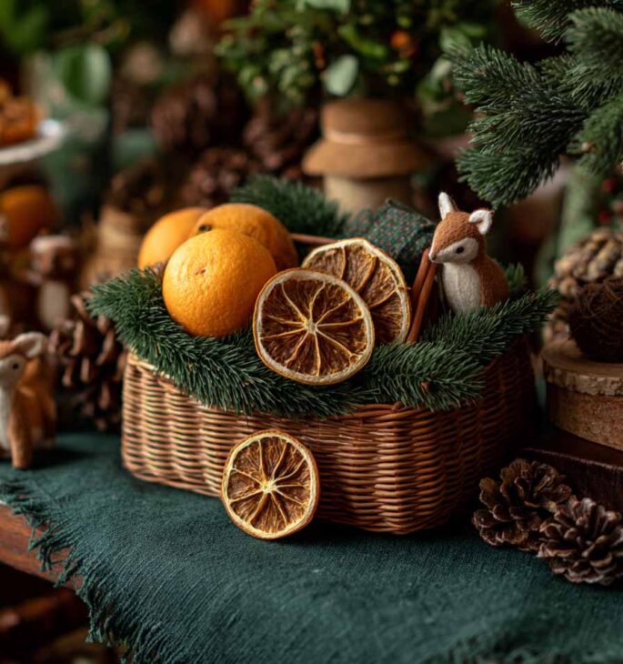 cottagecore aesthetic christmas centerpiece idea