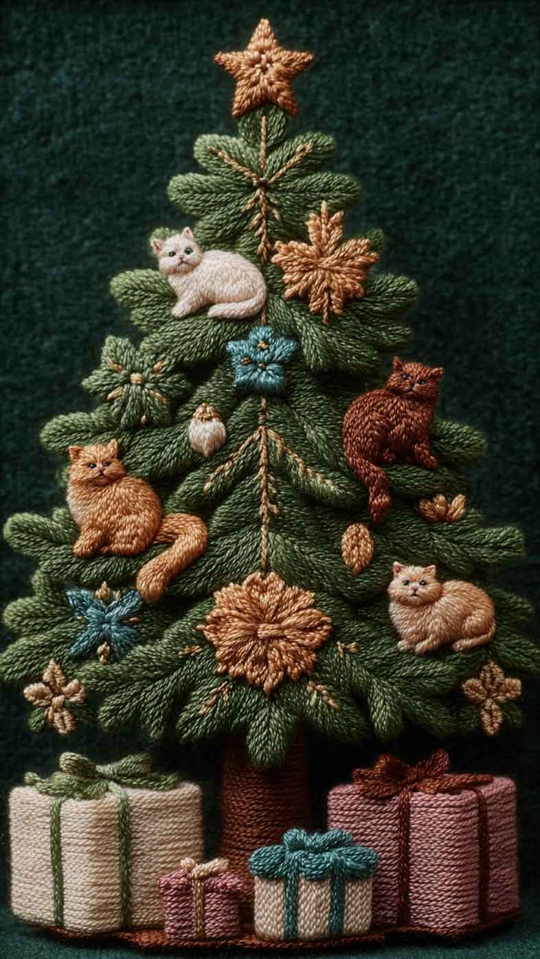 cottagecore aesthetic cute christmas tree wallpaper for iphone