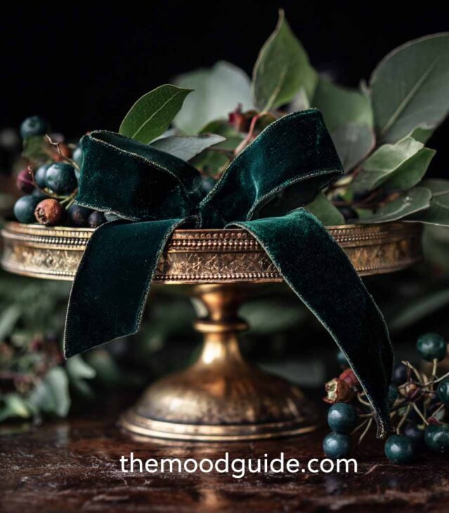 luxury vintage gold and emerald green christmas centerpiece