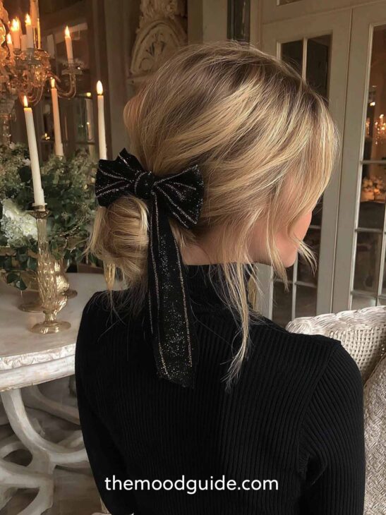glam easy christmas aesthetic hairstyle