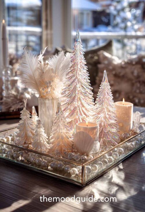 mermeid aesthetic christmas centerpiece with pearls