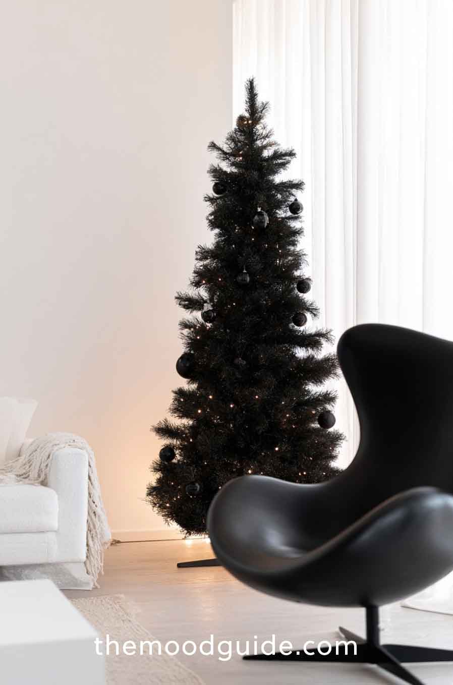 all black christmas tree