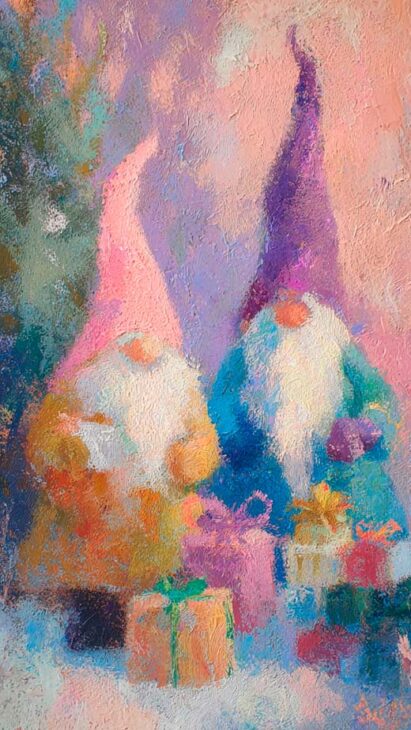 pastel cute aesthetic Christmas gnomes wallpapers for iphone