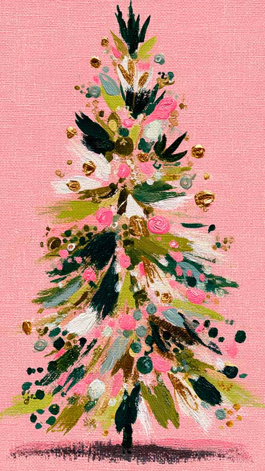 pink and green aesthetic Christmas wallpaper for iphone