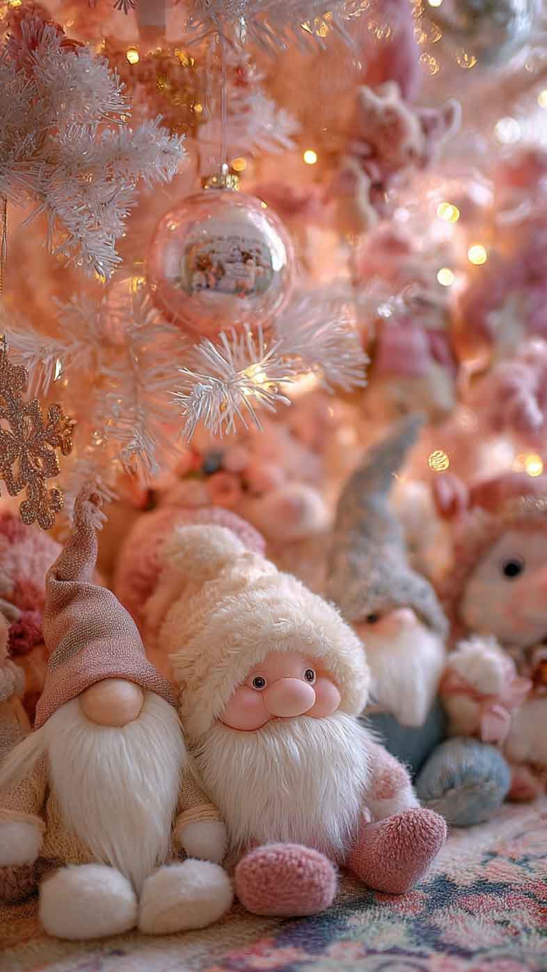 cutesy and pink christmas aesthetic phone wallpaper