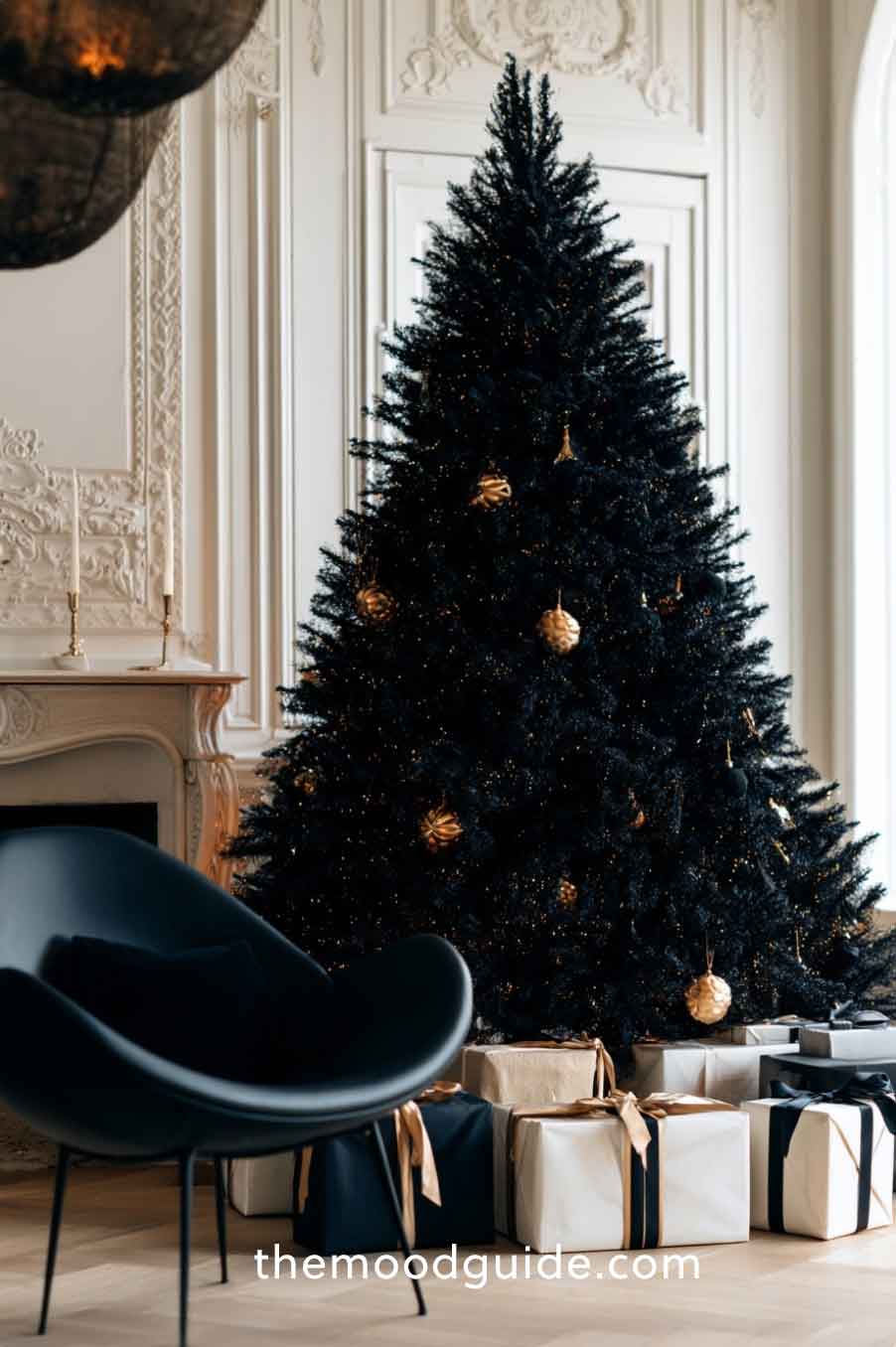 black and gold christmas tree
