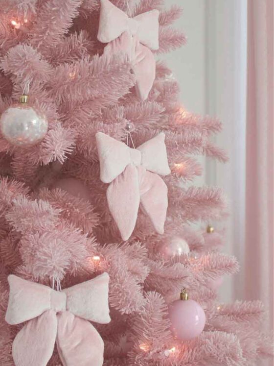 30 Ways To Style A Pink Aesthetic Christmas Tree + Ornaments