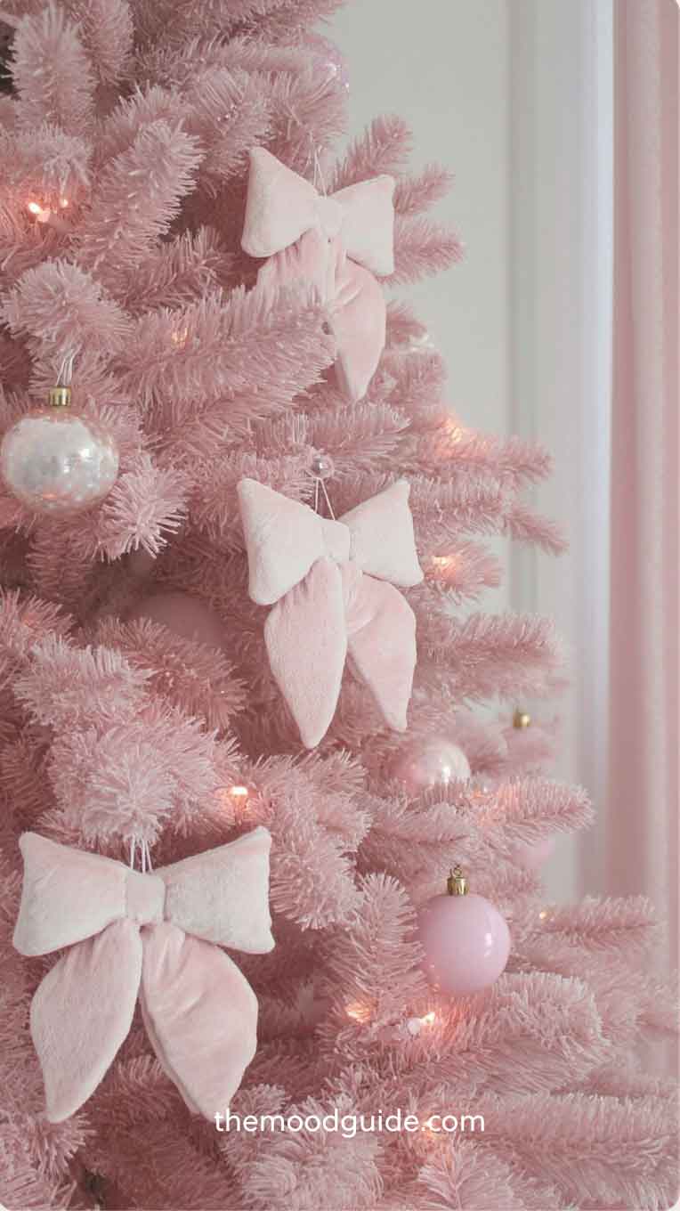 30 Ways To Style A Pink Aesthetic Christmas Tree + Ornaments