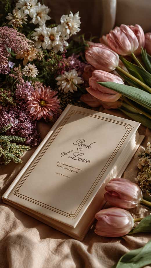 pretty-aesthetic-romantic-book-wallpaper-for-iphone with tulips