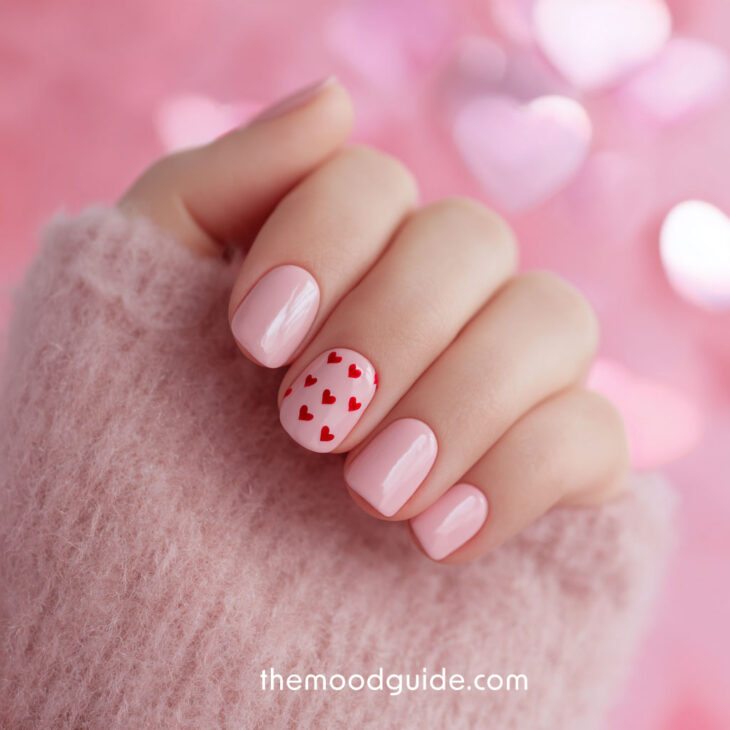 simple nails for valentines day