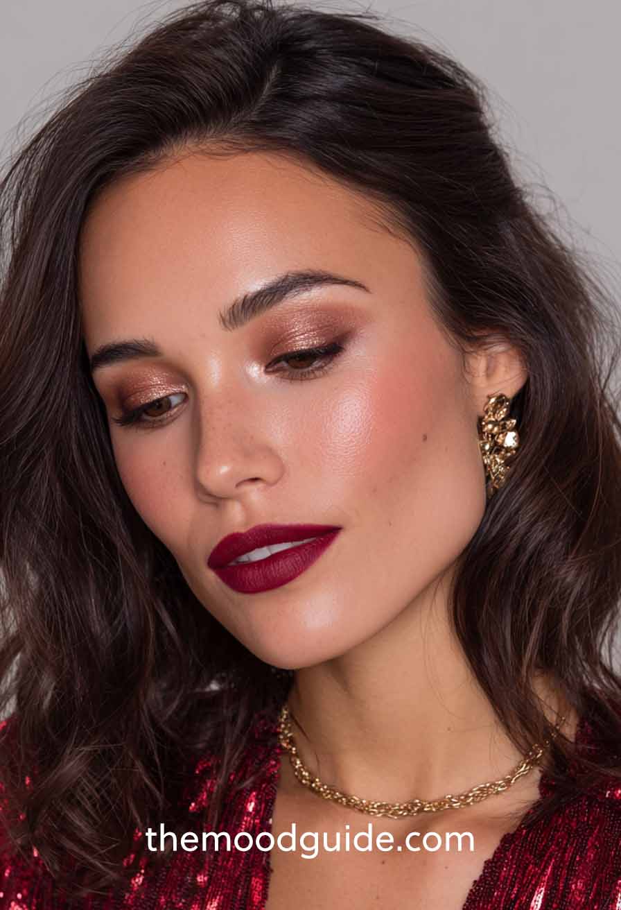 gold eyeshadow christmas makeup