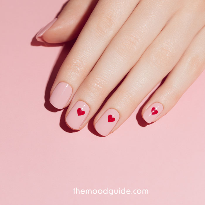 minimal short easy cute pink nail ideas for valentines day