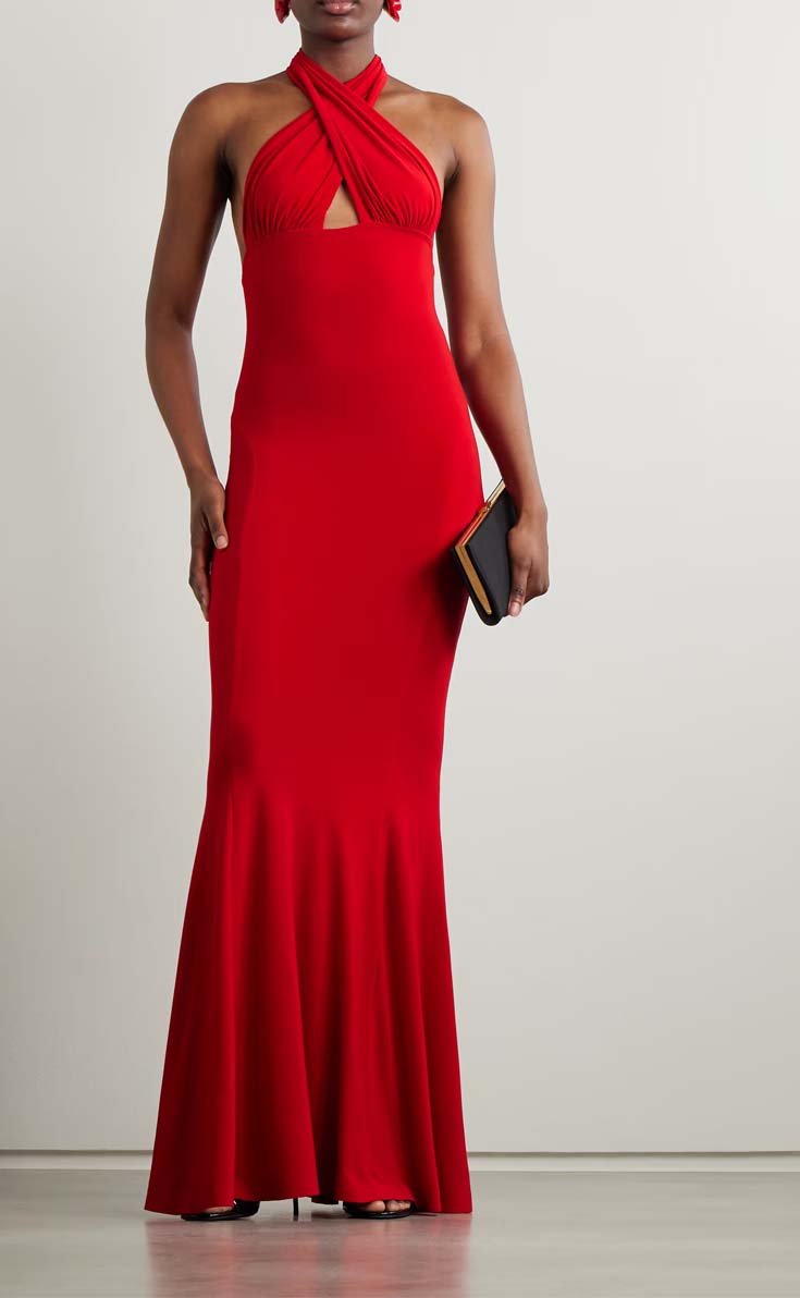 maxi femme fatale red dress