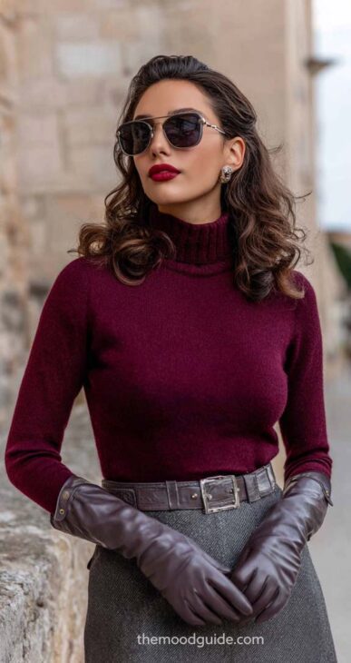 old money burgundy aesthetic outfit