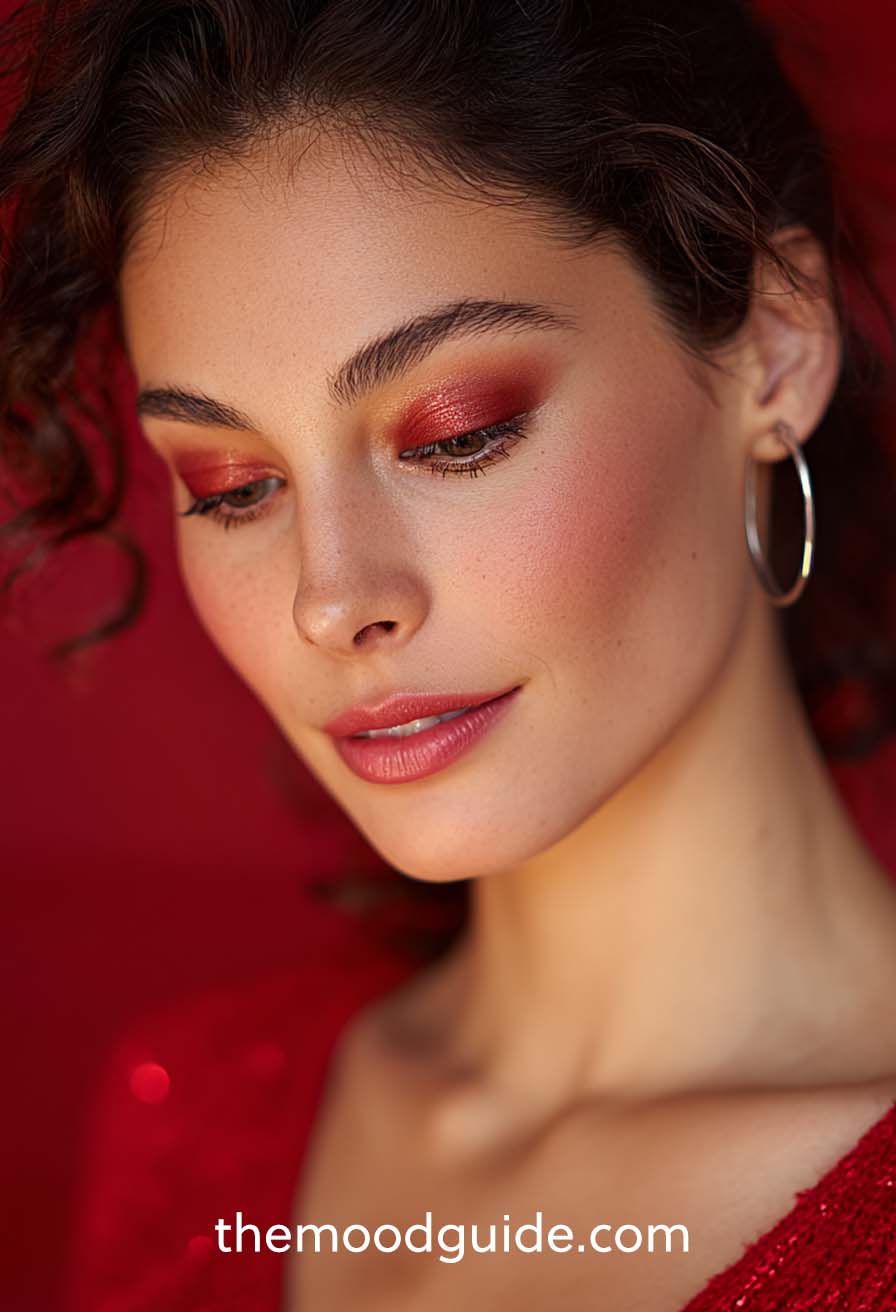 red eyes christmas makeup idea