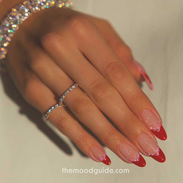 chic and easy red French tips for valentines day