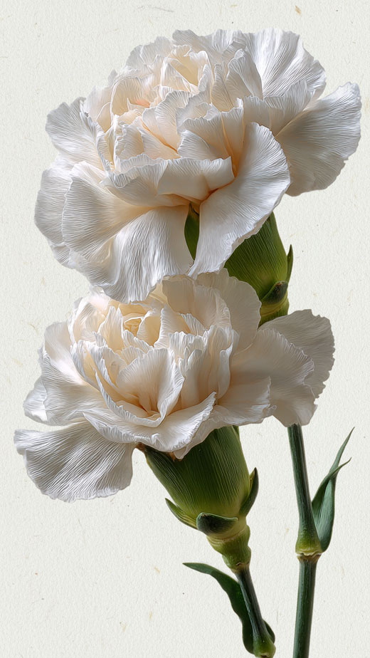 white aesthetic carnation flower wallpaper