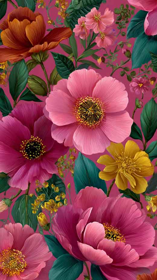 preppy flowers phone wallpaper