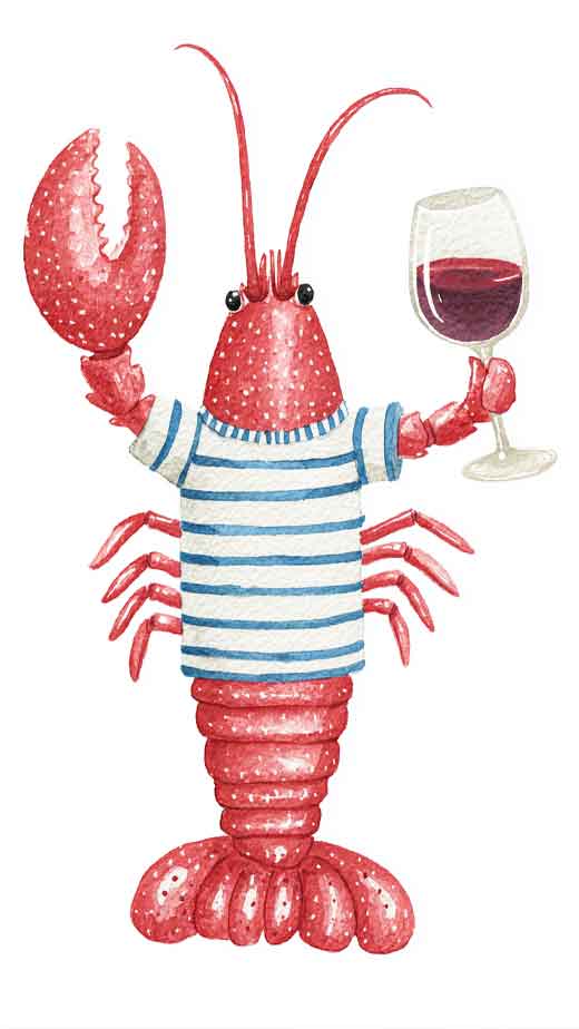 preppy coastal lobster wallpaper