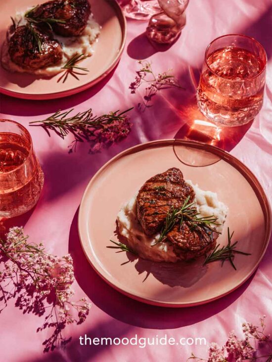 mashed potato and meat dinner for valentines day