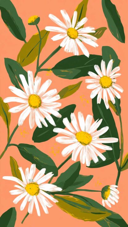 orange daisy wallpaper