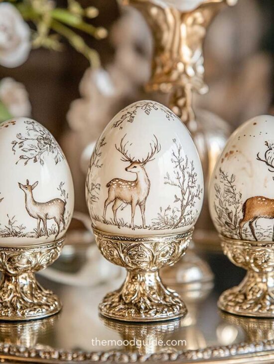aesthetic easter eggs with gold
