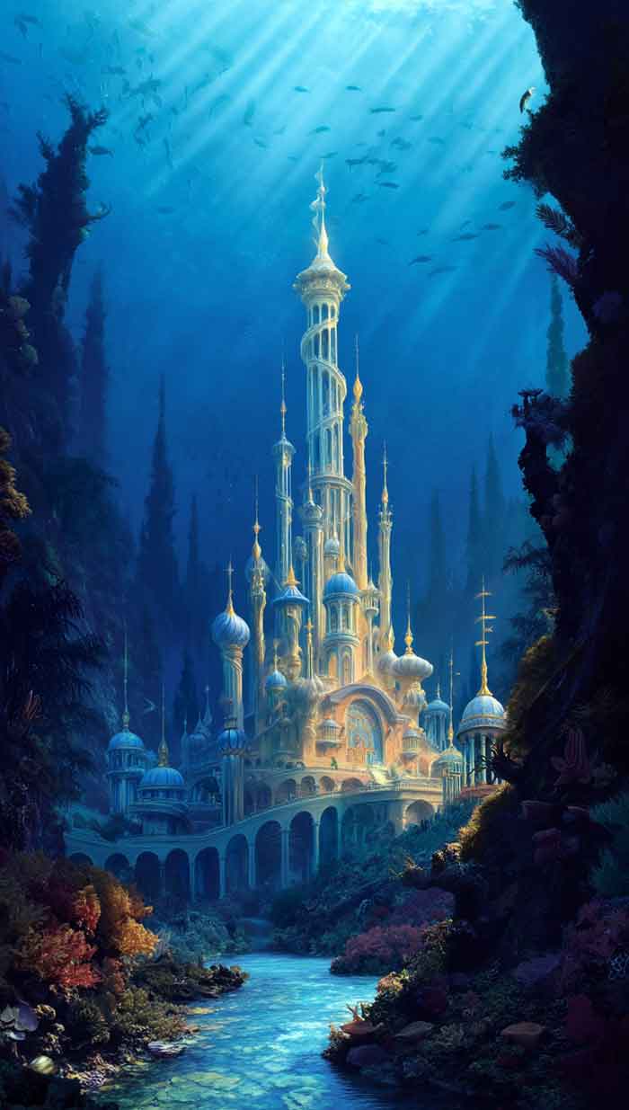 little mermaid palace wallpaper